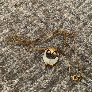 Vintage two-tone Owl Pendant Trifari 17” Necklace